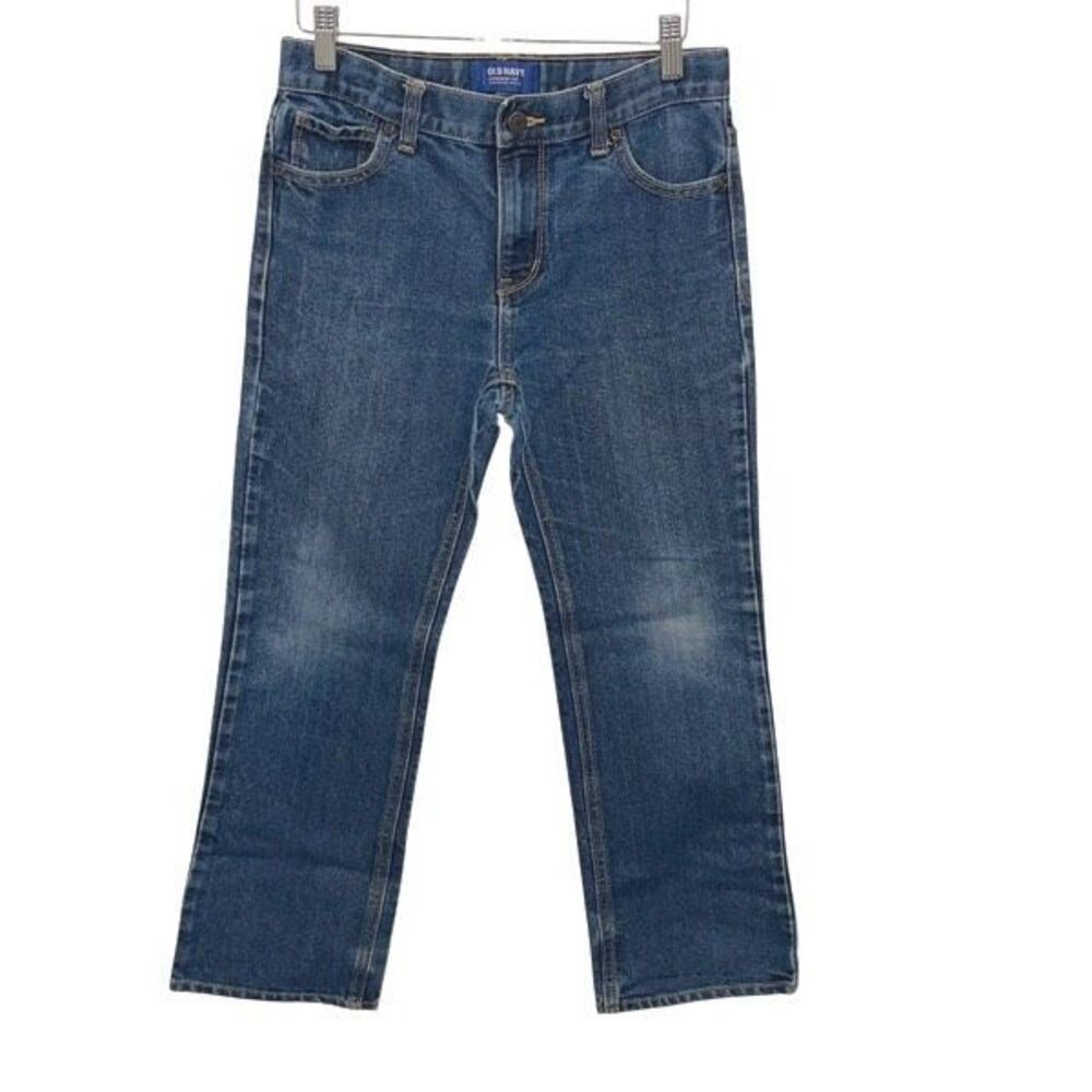 Old Navy Boys Adjustable Waist‎ Faded Loose Boot-Cut Jeans Blue Size 10 Husky